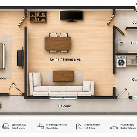 Rhodope Escape - Modern 1br With Balcony & Free Parking Смолян
